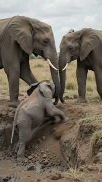 Elephant Herd Unites to Save a Trapped Baby Elephant/wildlife documentary 4k