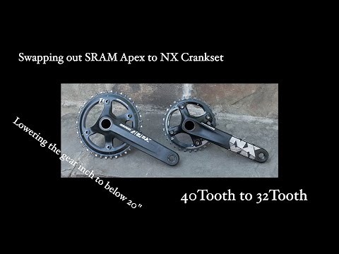 Apex 40t crankset to NX 32t for a lower gear inch (with a 11- 46 cassette)