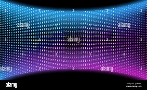 LED video wall screen texture background, blue and purple color light diode dot grid concave tv panel, lcd display with pixels pattern, television dig Stock Vector Image & Art - Alamy