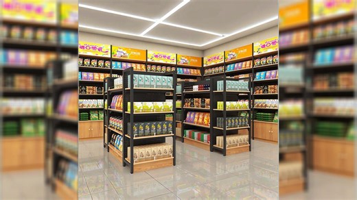 Heavy-Duty Convenient Wooden Retail Display Cabinets and Rack Shelves for Supermarket and Convenience Shop Furniture