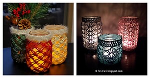 9 Light Mason Jar Cover Free Crochet Pattern