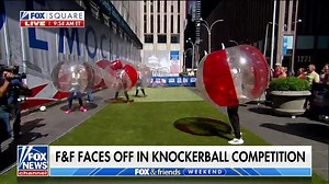 18K views · 376 reactions | KNOCKERBALL returns to the Fox Square with an epic showdown between the ‘FOX & Friends’ Weekend anchors! | Fox & Friends | Facebook