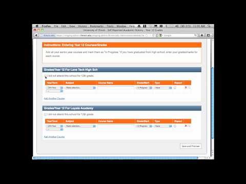 University of Illinois Self-Reported Academic Record (SRAR) Tutorial, Part 6: Courses 12