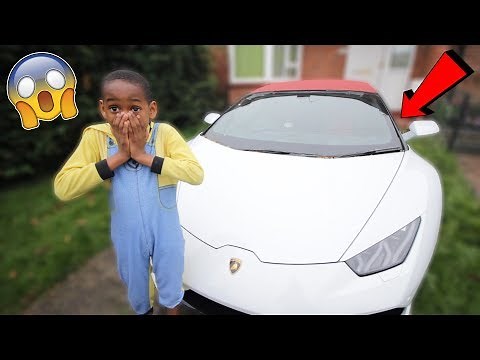 Surprising my little brother with a Lamborghini..*Prank* (Re-Upload)