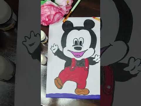 Mickey Mouse Painting tutorial / Step by step / Drawing lesson for beginners