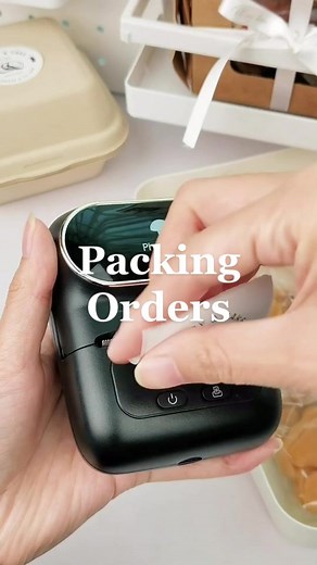 Printing bake labels with M110 label maker. #phomemo#labelmaker#packing#packingorders#smallbusiness#smallbiz#tiktokmademebuyit#fyp#foryou#asmr#viral