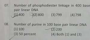 Number of purine in 100 base pair linear DNA
