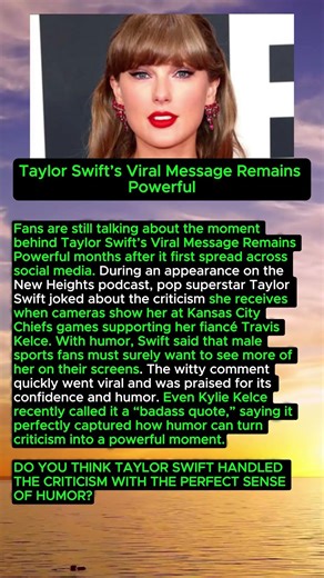 Taylor Swift’s Viral Chiefs Comment Still Trending #taylorswift #traviskelce #popculture #shorts