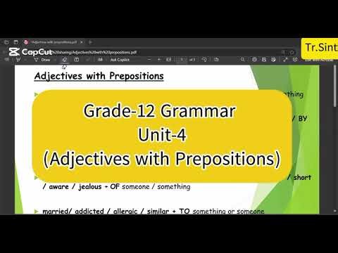 Grade 12 Grammar from Unit 4