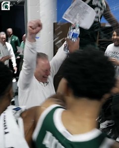 This moment of Tom Izzo walking into MSU Basketball's locker room after the win 💚 | Michigan State Spartans on 247Sports