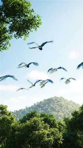 Peocock fly-Beatifull scene