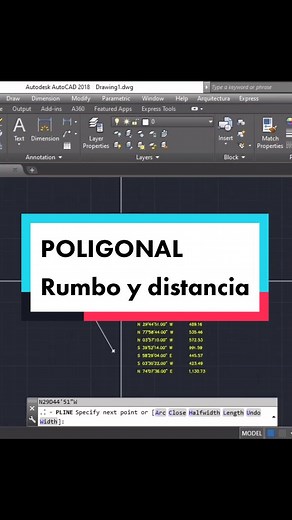 Cómo hacer una Poligonal en AutoCAD: Tutoriales de Topografía