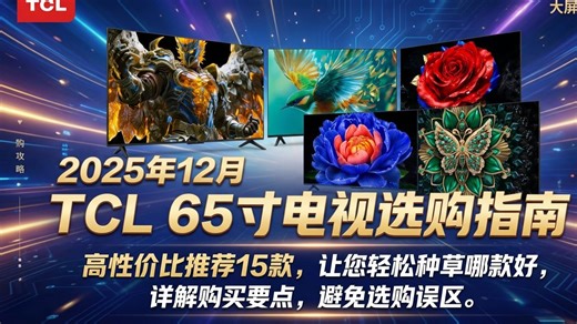 TCL65寸电视怎么选？2025年12月15款高性能机型推荐，选购攻略在此，解析各品牌亮点，为您解答哪个品牌好。