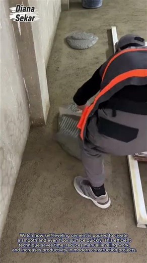 Fast Self-Leveling Cement Floor Installation | Satisfying Construction Technique