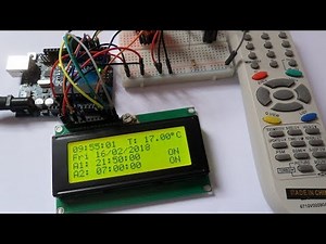 Arduino and DS3231 real time clock with alarms, temperature monitor and remote control