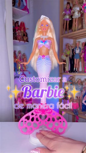 Tutorial cómo CUSTOMIZAR a una Barbie de manera fácil!💜✨#barbie #coleccion #tutorial #dolls #mattel