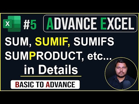 Ms Excel Functions sum, sumif, sumifs, sumproduct and more |Tutorial for beginners| Lecture-5 UPCISS