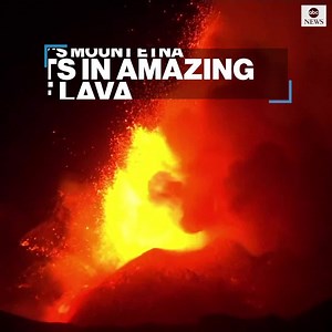 19K views · 444 reactions | KABOOM: Italy's Mount Etna puts on a spectacular display of lava during an eruption. https://abcn.ws/3mgQhng | ABC News | Facebook
