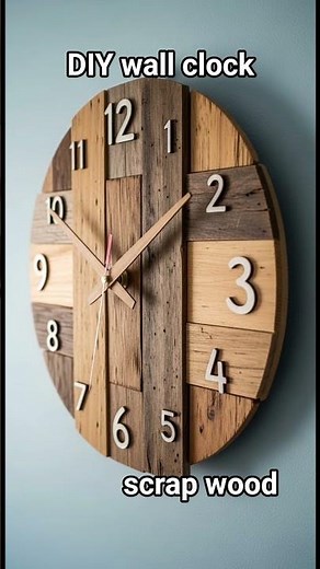 DIY wall clock from scrap wood #diy #scrap #clock #ideas