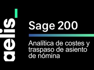 Formación Sage 200 Analítica de costes y traspaso de asiento de nómina desde desglose analítico