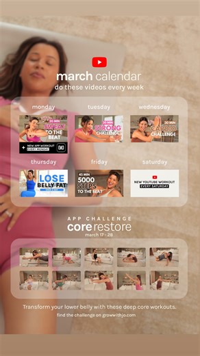 growwithjo home app on Instagram: "your march workout schedule 👀🔥 channel: growwithjo #workoutmotivation #workoutschedule #motivation #weightlosstransformation #trending"