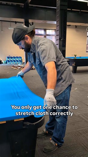 Table Fitters | Pool Table Setup, Move & Repair in Idaho on Instagram: "Once the glue or staples go in, there’s no fixing shortcuts. Cloth stretched wrong will wrinkle, slow down, and wear out way sooner than it should. A proper stretch is all about even tension, the right order, and knowing when to stop- not just pulling as hard as you can. Get it right the first time, and the table stays fast, true, and smooth for years. This is one of those steps you can’t redo… and it shows in the play. 🎱 �