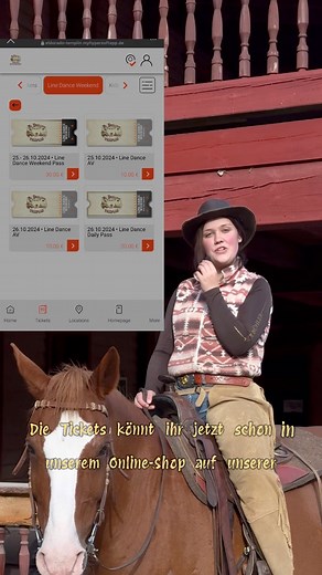 Hallo Western-Fans🤠Wir laden euch zum “Line Dance Weekend” ein. Schon am 25. und 26. Oktober steht ein besonderes Programm für euch bereit: Line Dance Workshops, Wunschmusik, gemeinsamer Tanz aller Line Dancer. Zusätzlich am Freitagabend und am Samstagabend Line Dance Party „Back to the Roots“. Tägliche Shows von unserem Stuntteam sind ebenfalls Teil des Programms. Tickets sind bereits online erhältlich und können auch an der Eldorado-Kasse erworben werden. Normale Tagestickets gelten für Tages
