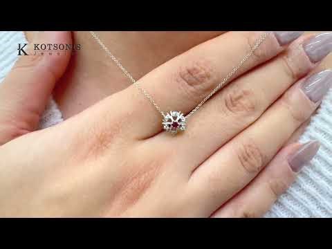 Κολιέ με Ρουμπίνι & Διαμάντια Λευκόχρυσος Κ18 SKU: 75968