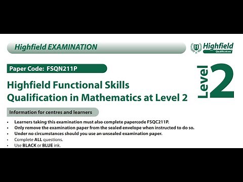 Functional Skills Maths L2 Practice Exam 1 Highfield