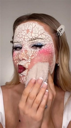 cracked porcelain doll makeup removal #makeup #halloweenmakeup