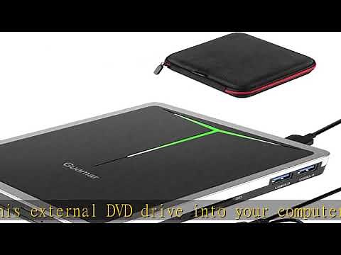 Guamar External CD DVD Drive, USB 3.0 USB-C CD/DVD+/-RW Burner Writer Portable CD ROM Optical Disk
