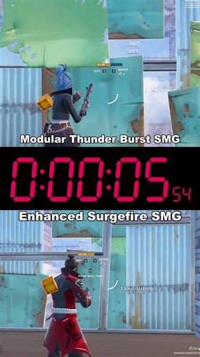Thunder Burst SMG ⛈️Vs Enhanced Surgefire SMG⏩I #fortnite #gaming #earclacks #fortnitebr #creative
