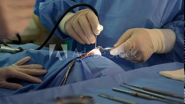 Medical professionals performing endoscopic sinus surgery, using specialized instruments for precise treatment of sinus-related medical conditions within hospital operating room environment