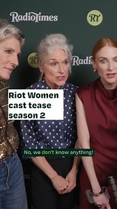 We asked the Riot Women cast about season 2 – and got 40 seconds of joyous chaos. Read more: https://bit.ly/45JjMHP | Radio Times