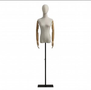 [Hot Item] Wholesale Adjustable Linen Clothing Store Female Dress Form Half Body Mannequin for Clothing Display