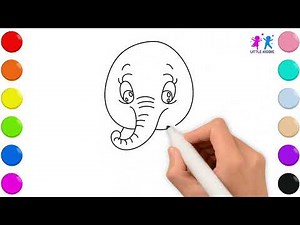 🎨 How to Draw & Color an Elephant 🐘 | Fun & Easy Art Tutorial for Kids!