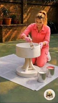 🪴 You won't believe this beautiful flower pot stand is made from ordinary cement! ✨ #garden #diy