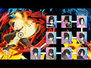 Naruto Uzumaki Sage of the Six Paths Mode VS All Sasuke Uchiha Marathon battle NARUTO X BORUTO