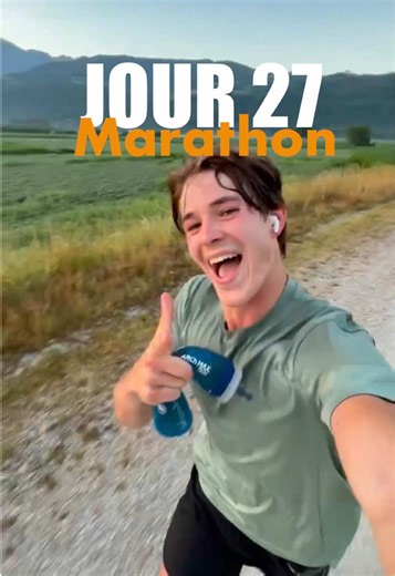 JOUR 27 : 90 jours pour faire du trail à haut niveau 🏃 Sortie du jour : marathon (42 km) en moins de 3h ! - 2h56 - 4:11 min/km Départ à 5h00 pour éviter les fortes chaleurs À demain 👟🩶 #trail #running #vlog #marathon