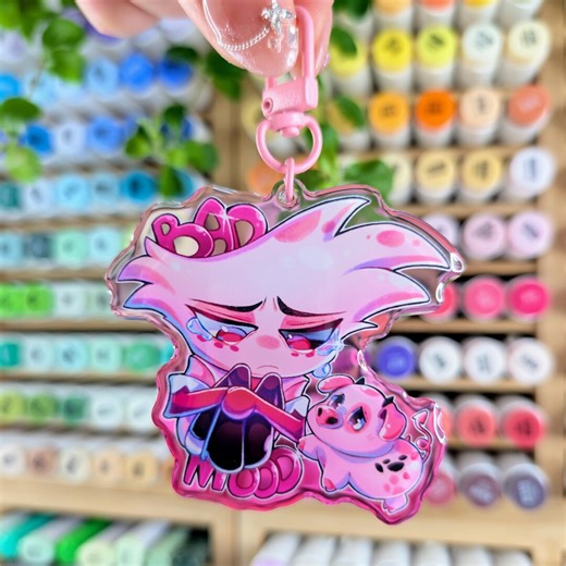 Angel Keychain - Hazbin Hotel - Epoxy Keychain - Etsy