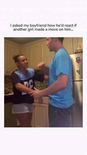 I asked my boyfriend how he’d react if another girl made a move on him 😭