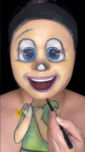 Turned myself into JOY from Inside Out 💛✨ #InsideOut2 #illusionmakeup #makeuptutorial #art