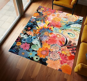 Teppiche Für Wohnzimmer,Moderne Teppiche,Kräuterteppich,Gänseblümchenteppich,Bunte Tulpen Teppich,Violett Blumen Teppich,Bunter Lilien Blumen Teppich,Bougainvillea Blumen Teppiche - Etsy.de