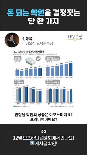 돈 되는 학원 만드는 법 (리딩오션 12월 사업설명회)