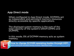 Configuring DCPMMs in App Direct mode through UEFI