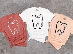 Custom Dental Tee,custom Dentist Shirt,dentist Personalized Shirt,dental Office Shirts,tooth Tee,dental Assistant Shirt,dentist Tooth Shirt - Etsy