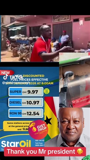 Ghana is jubilating the drop of fuel. credit @gistdropnewsgh price#ghanatiktok #goviral #