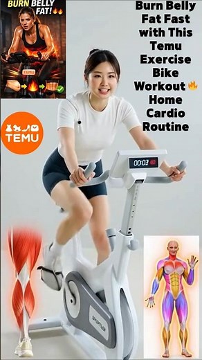 Burn Belly Fat Fast with This Temu Exercise Bike Workout 🔥 #fittness #fullbodyworkout #subscribe