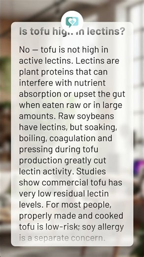 Is tofu high in lectins?