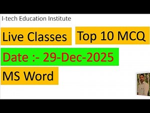 live Class 29 dec. 2025 ( MS Word)